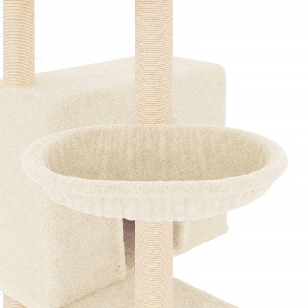 8720845766733_g_en_hd_5 vidaXL Cat Tree with Sisal Scratching Posts Cream 143 cm - Image 7