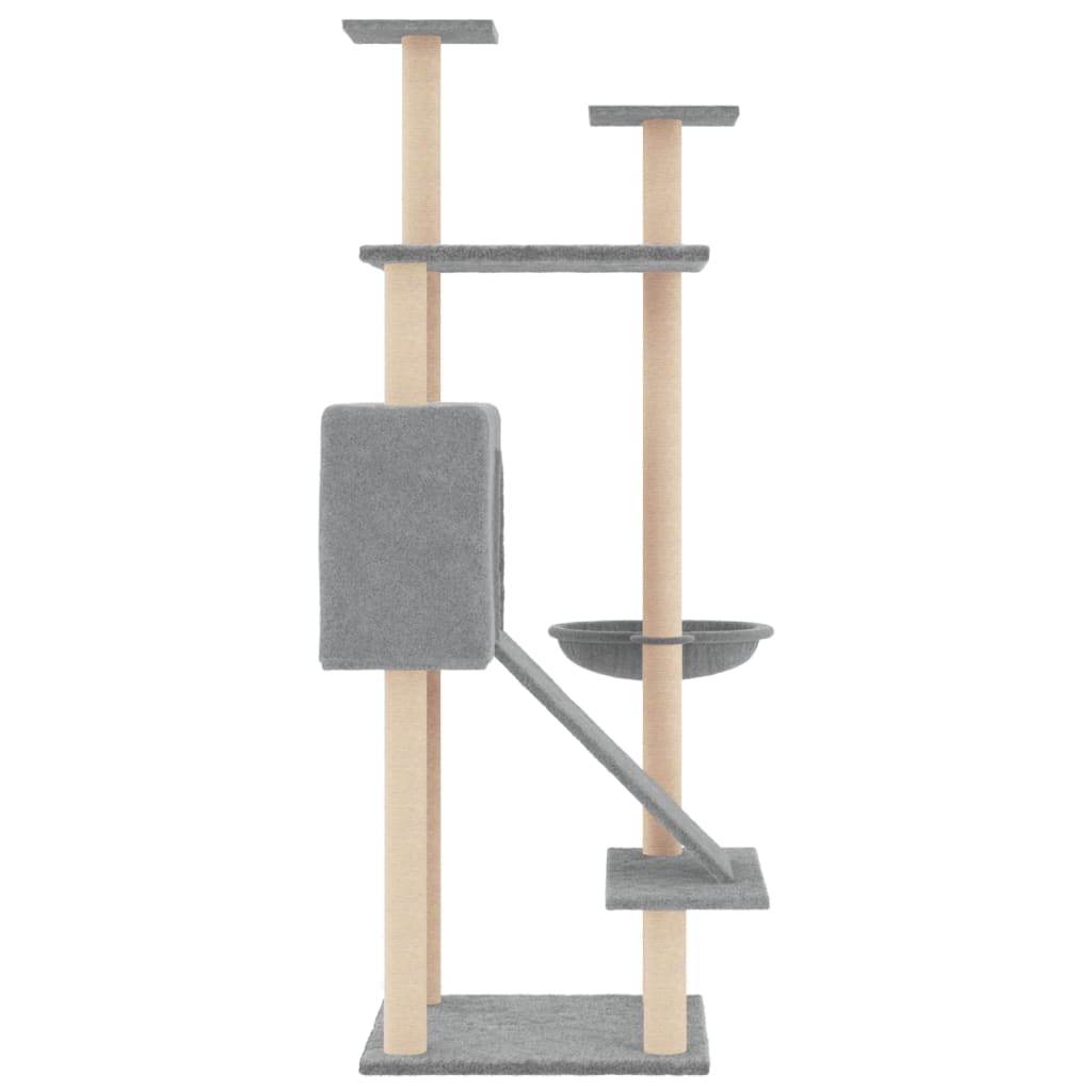 8720845766955_g_en_hd_2 vidaXL Cat Tree with Sisal Scratching Posts Light Grey 153 cm - Image 4