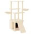 vidaXL Cat Tree with Sisal Scratching Posts Cream 133 cm - Image 2