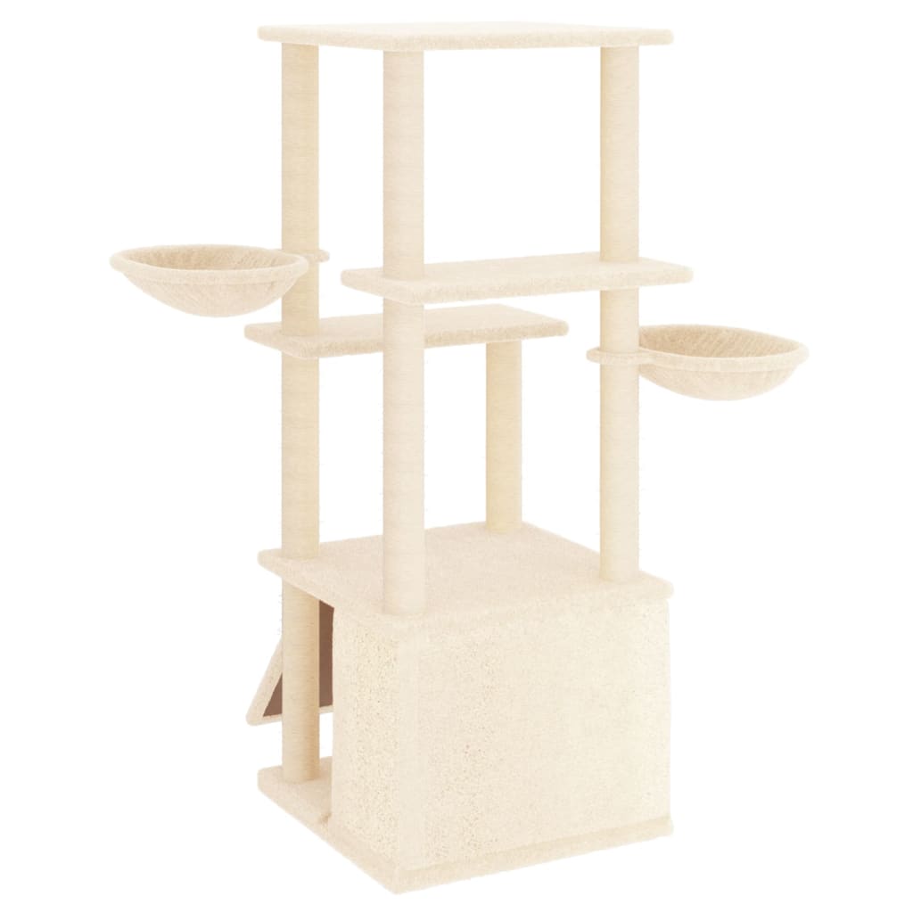 8720845767006_g_en_hd_3 vidaXL Cat Tree with Sisal Scratching Posts Cream 133 cm - Image 5