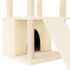 vidaXL Cat Tree with Sisal Scratching Posts Cream 133 cm - Image 7