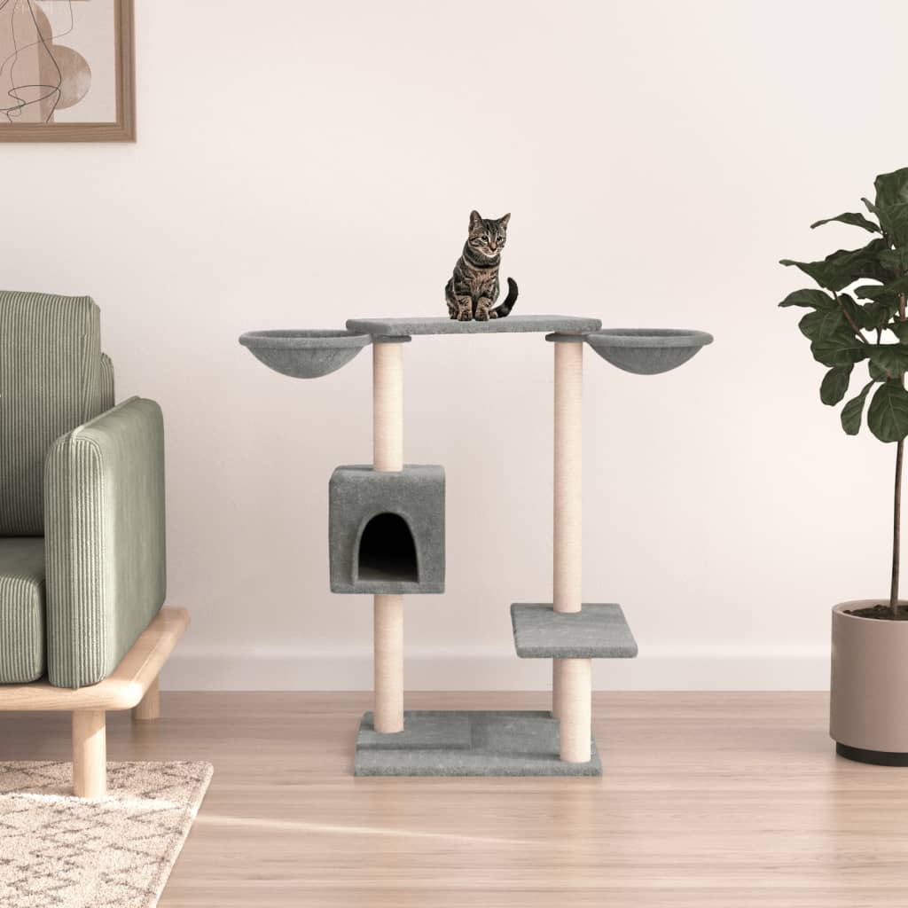 8720845767044_m_en_hd_1 vidaXL Cat Tree with Scratching Posts Light Grey 82 cm - Image 1
