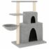 vidaXL Cat Tree with Sisal Scratching Posts Light Grey 83 cm - Image 2