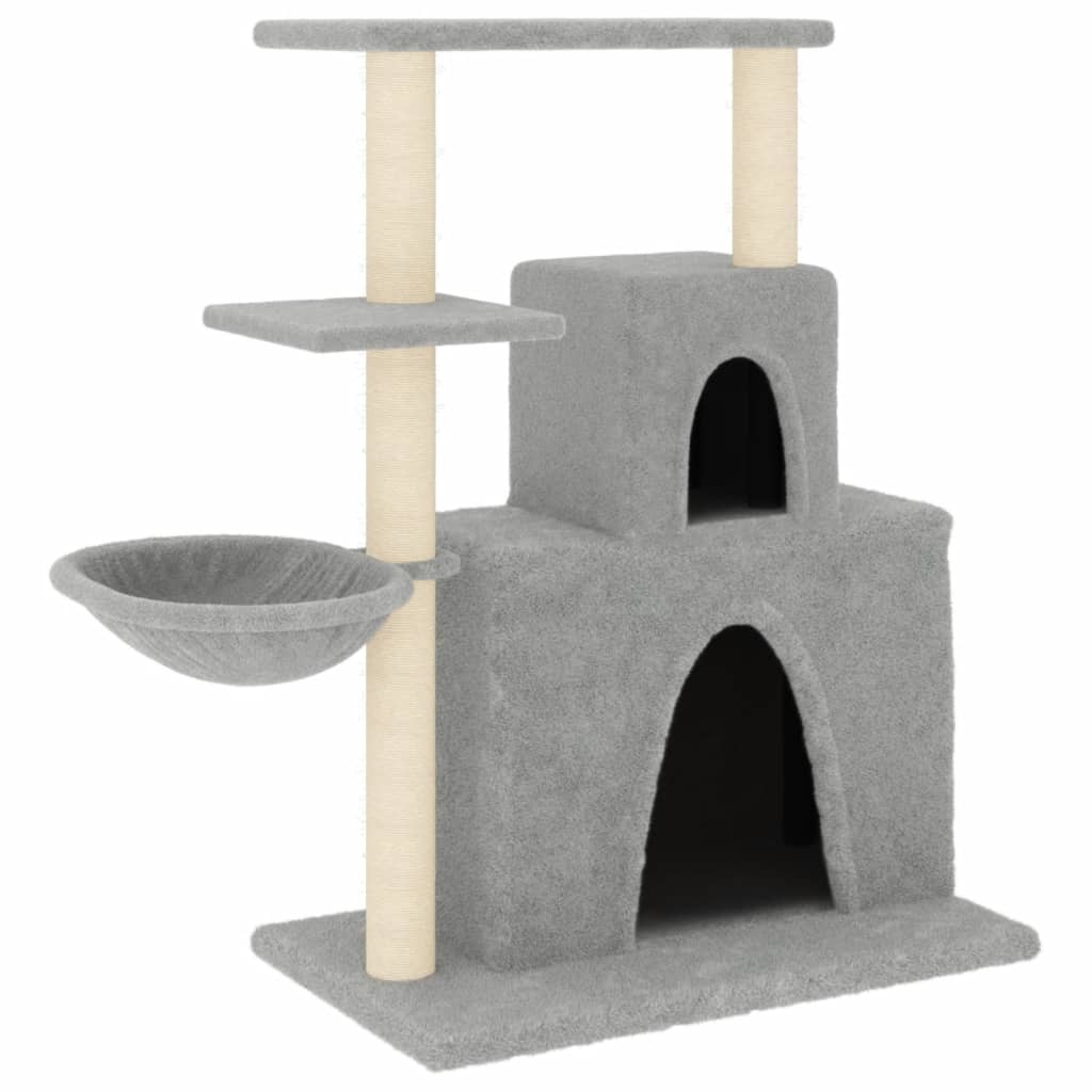 8720845767105_a_en_hd_1 vidaXL Cat Tree with Sisal Scratching Posts Light Grey 83 cm - Image 2