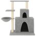 vidaXL Cat Tree with Sisal Scratching Posts Light Grey 83 cm - Image 3
