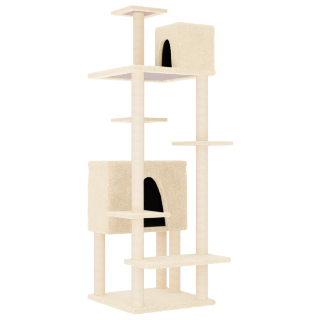 8720845767150_a_en_hd_1 vidaXL Cat Tree with Sisal Scratching Posts Cream 154 cm - Image 2