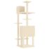 vidaXL Cat Tree with Sisal Scratching Posts Cream 154 cm - Image 5