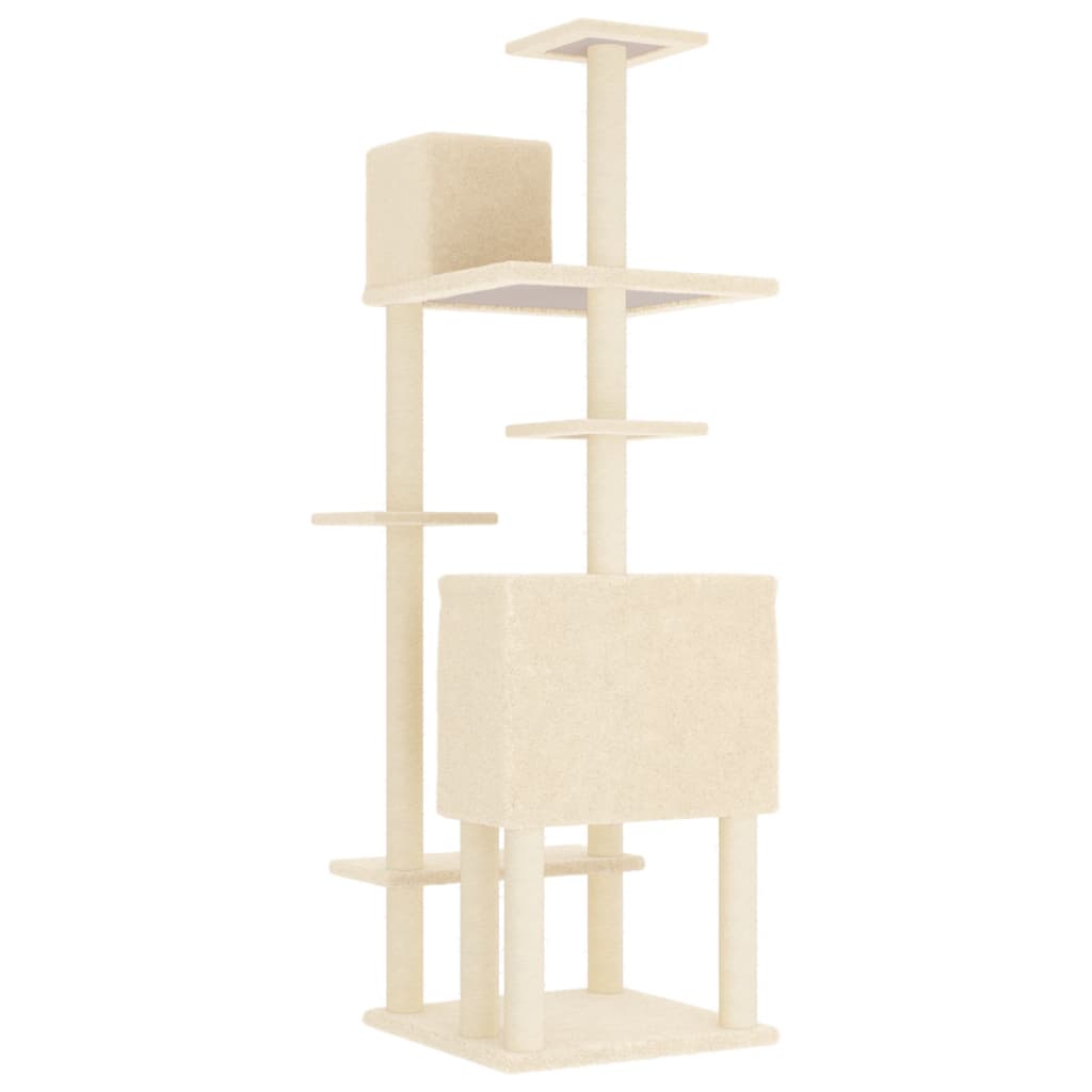 8720845767150_g_en_hd_3 vidaXL Cat Tree with Sisal Scratching Posts Cream 154 cm - Image 5