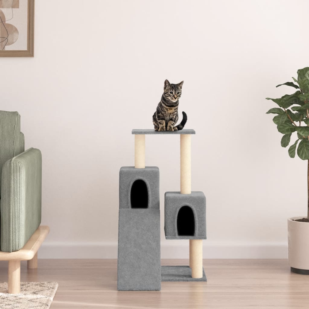 8720845767228_m_en_hd_1 vidaXL Cat Tree with Sisal Scratching Posts Light Grey 82 cm - Image 1
