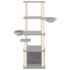vidaXL Cat Tree with Sisal Scratching Posts Light Grey 147 cm - Image 3