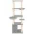 vidaXL Cat Tree with Sisal Scratching Posts Light Grey 147 cm - Image 4