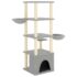 vidaXL Cat Tree with Sisal Scratching Posts Light Grey 147 cm - Image 5