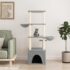 vidaXL Cat Tree with Sisal Scratching Posts Light Grey 147 cm