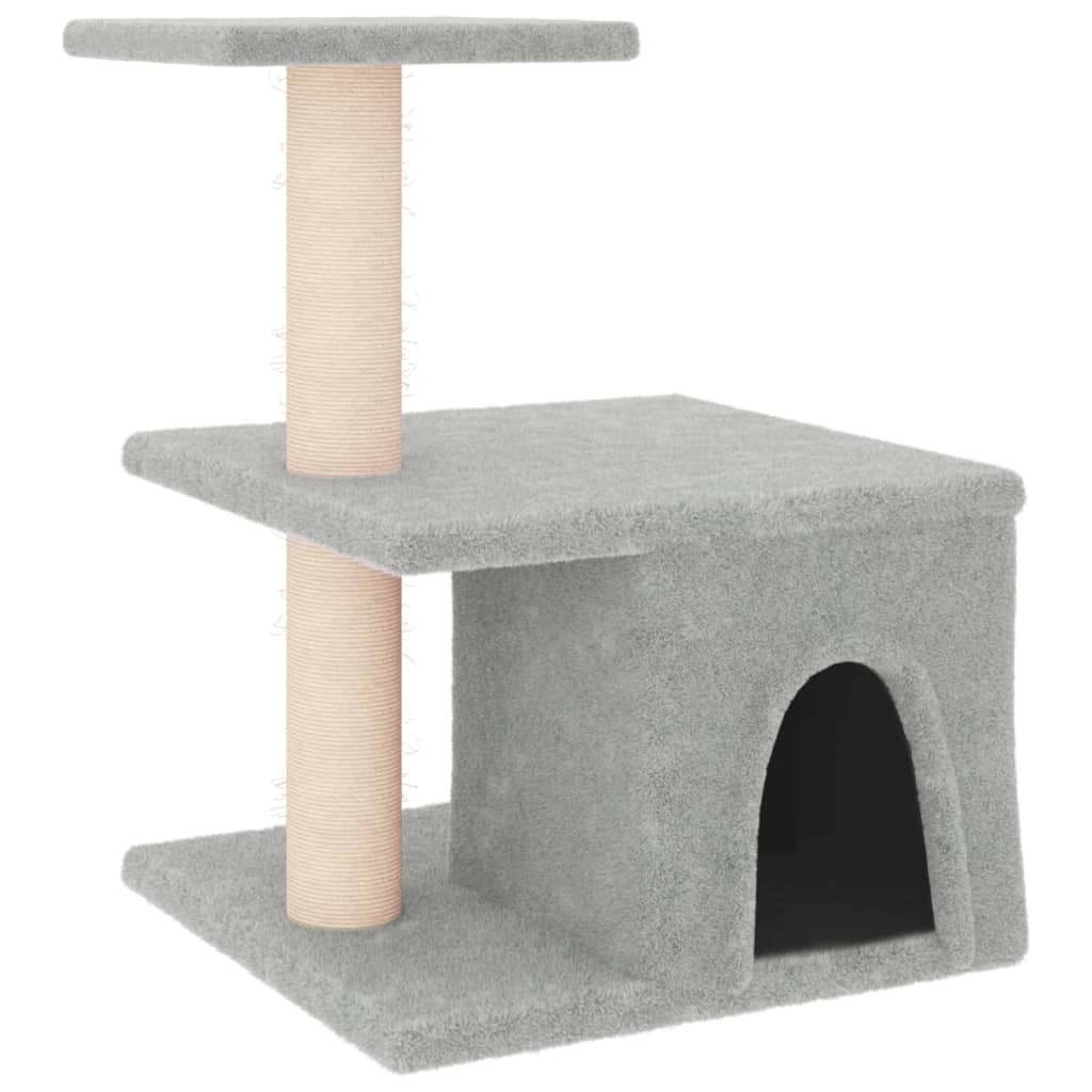 8720845767310_a_en_hd_1 vidaXL Cat Tree with Sisal Scratching Posts Light Grey 48 cm - Image 2