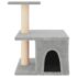 vidaXL Cat Tree with Sisal Scratching Posts Light Grey 48 cm - Image 3