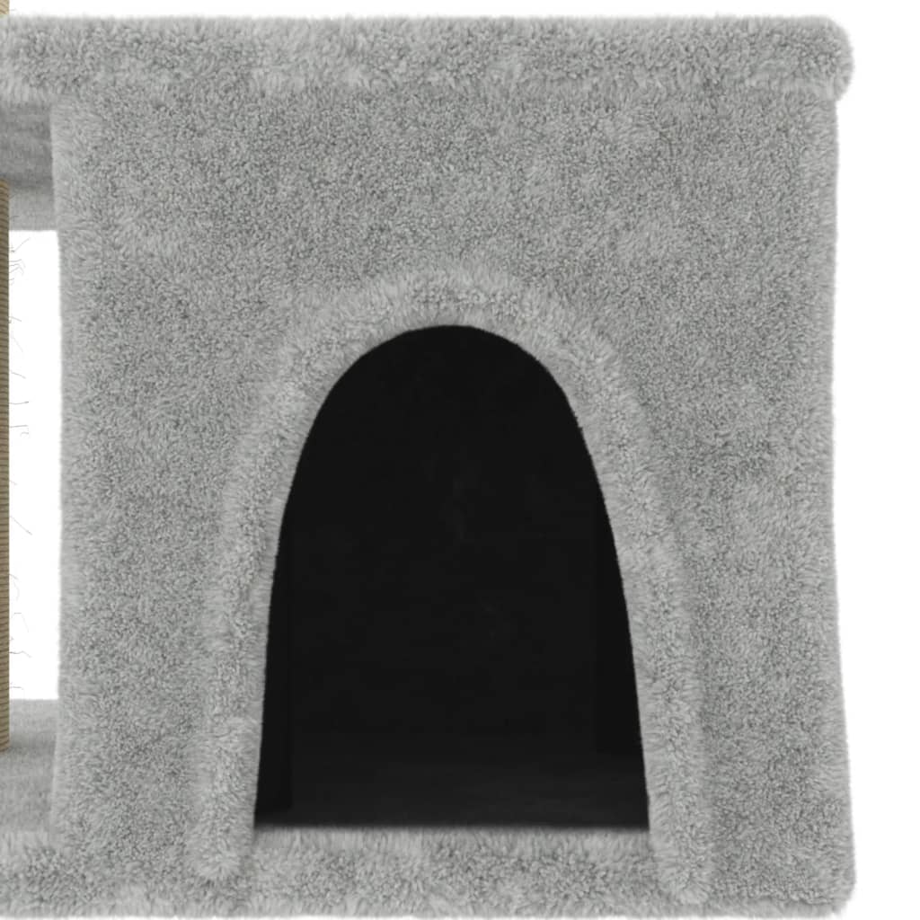 8720845767310_g_en_hd_4 vidaXL Cat Tree with Sisal Scratching Posts Light Grey 48 cm - Image 6