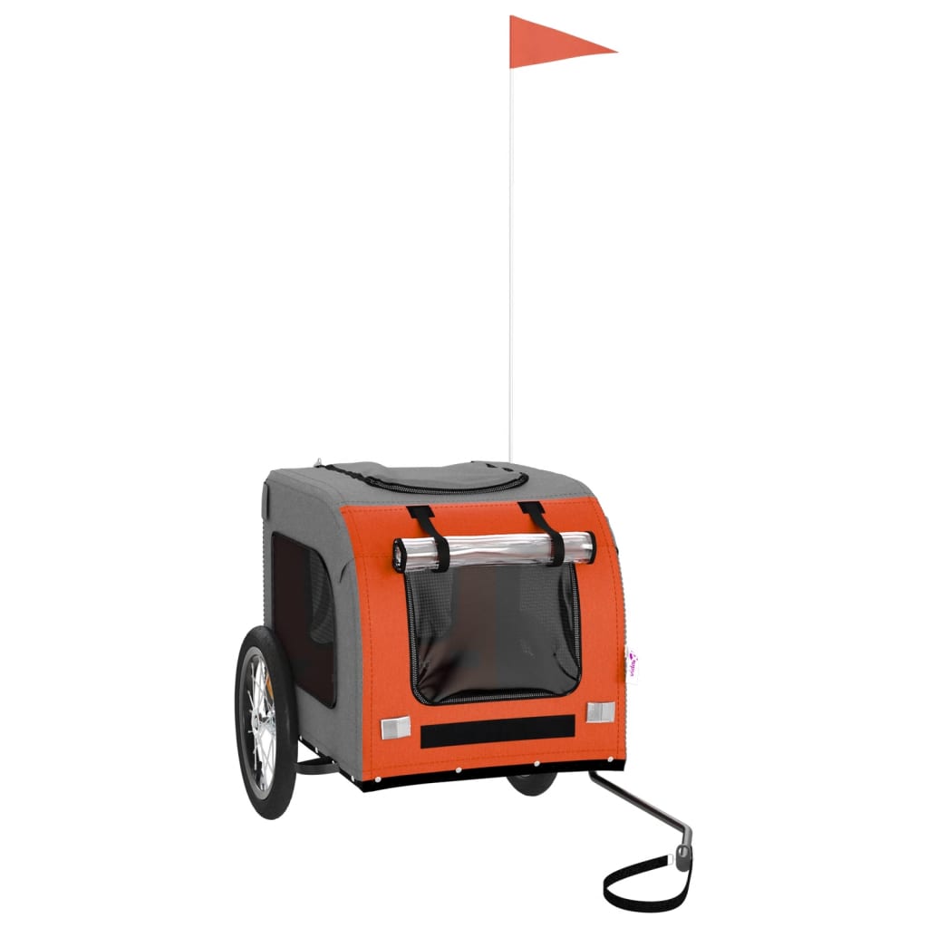 8720845769154_a_en_hd_1 vidaXL Pet Bike Trailer Orange and Grey Oxford Fabric and Iron - Image 2