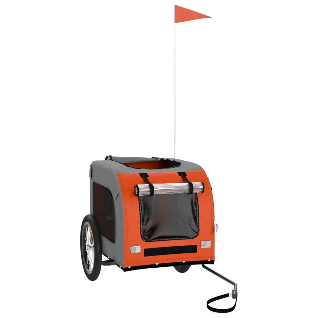 8720845769154_g_en_hd_1 vidaXL Pet Bike Trailer Orange and Grey Oxford Fabric and Iron - Image 3