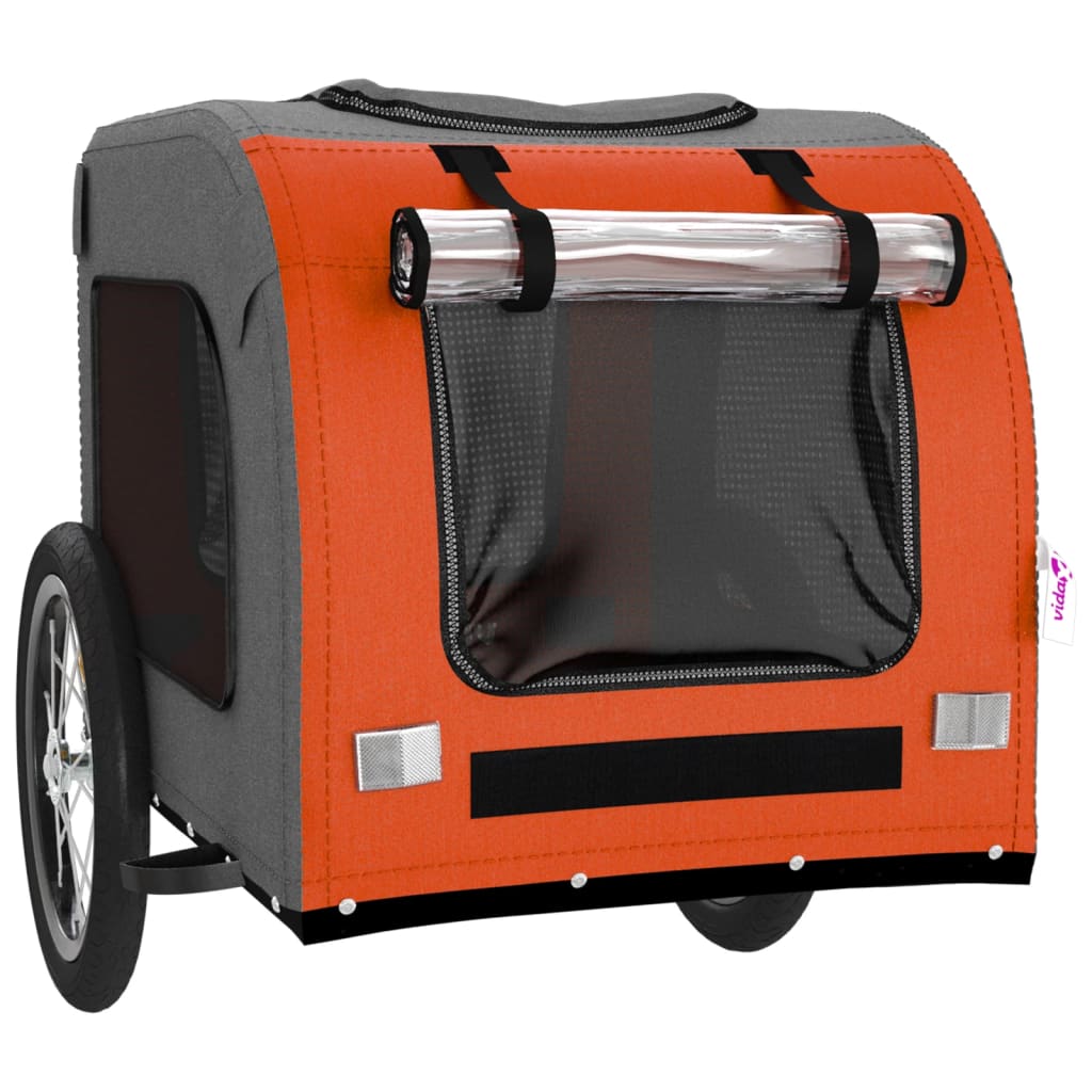 8720845769154_g_en_hd_3 vidaXL Pet Bike Trailer Orange and Grey Oxford Fabric and Iron - Image 5