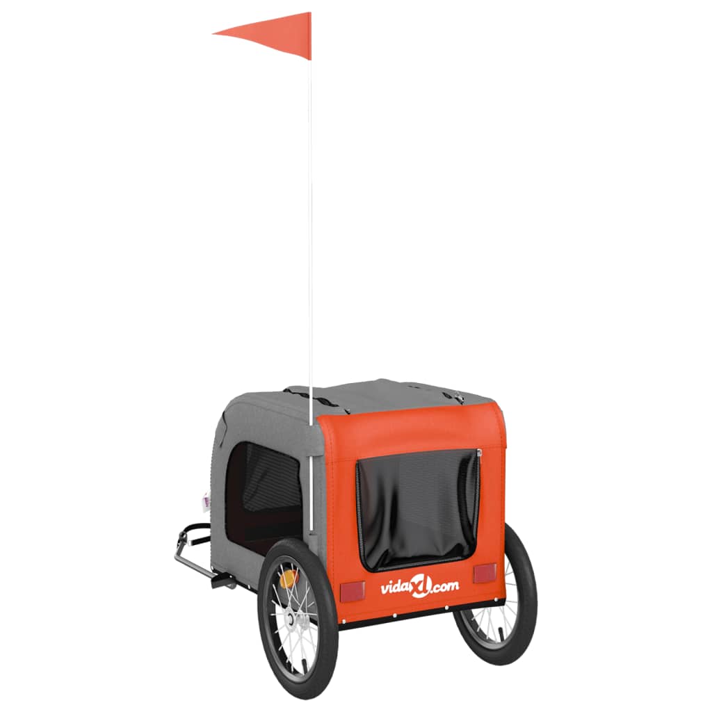 8720845769154_g_en_hd_6 vidaXL Pet Bike Trailer Orange and Grey Oxford Fabric and Iron - Image 8