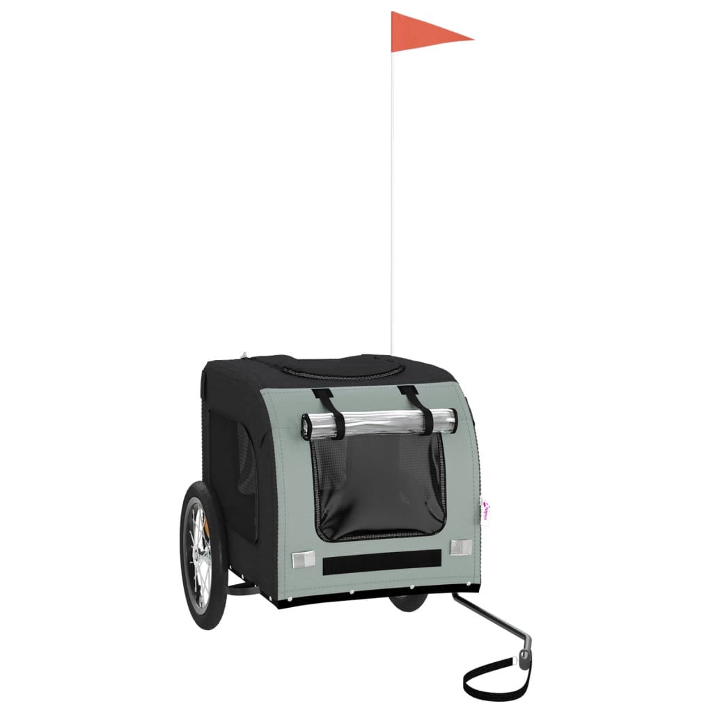 8720845769178_a_en_hd_1 vidaXL Pet Bike Trailer Black and Grey Oxford Fabric and Iron - Image 2