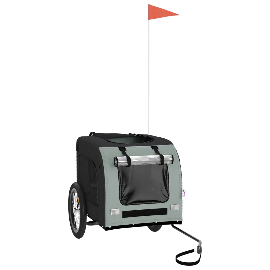 8720845769178_g_en_hd_1 vidaXL Pet Bike Trailer Black and Grey Oxford Fabric and Iron - Image 3