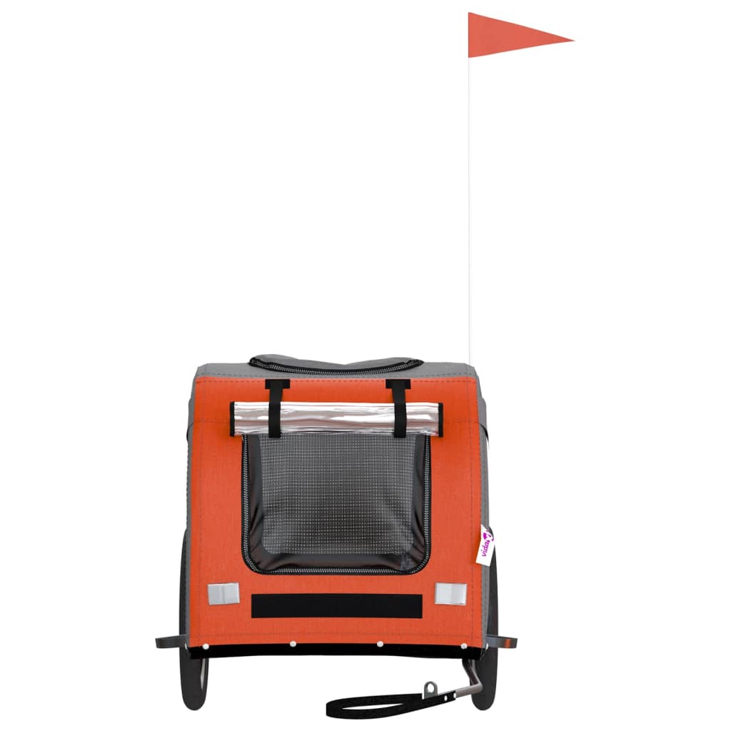 8720845769222_g_en_hd_2 vidaXL Pet Bike Trailer Orange and Grey Oxford Fabric&Iron - Image 4