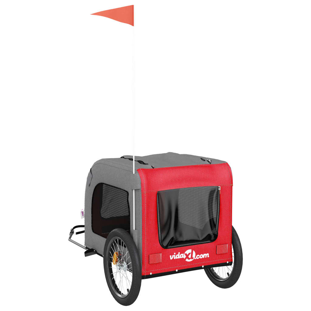 8720845769239_g_en_hd_6 vidaXL Pet Bike Trailer Red and Grey Oxford Fabric&Iron - Image 8
