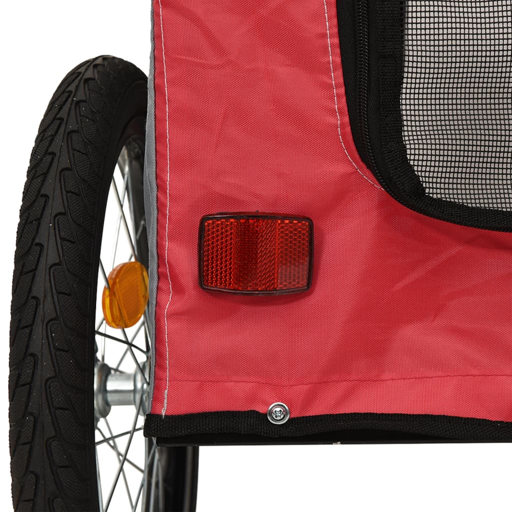 8720845769239_g_en_hd_7 vidaXL Pet Bike Trailer Red and Grey Oxford Fabric&Iron - Image 9