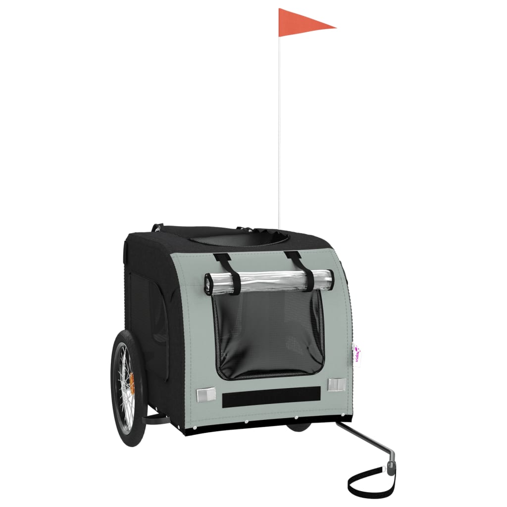8720845769246_g_en_hd_1 vidaXL Pet Bike Trailer Grey and Black Oxford Fabric&Iron - Image 3
