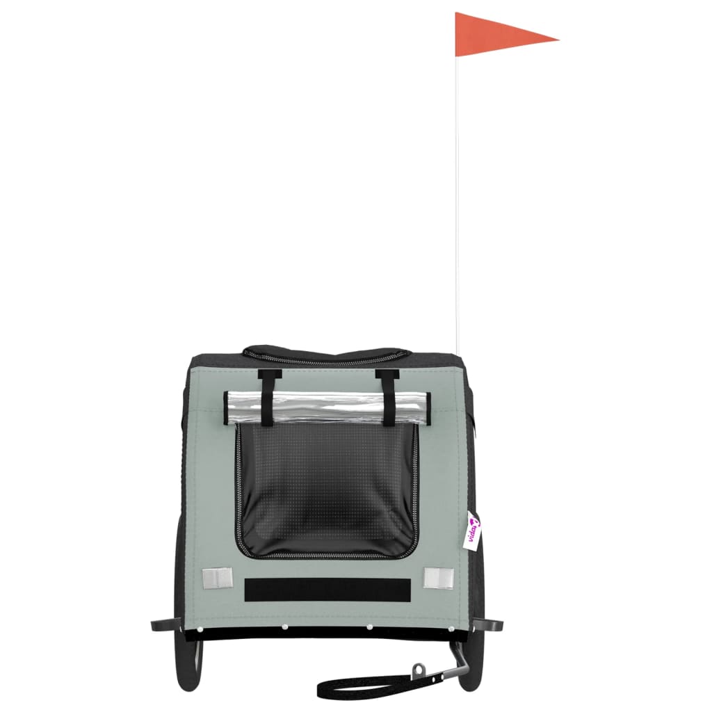 8720845769246_g_en_hd_2 vidaXL Pet Bike Trailer Grey and Black Oxford Fabric&Iron - Image 4