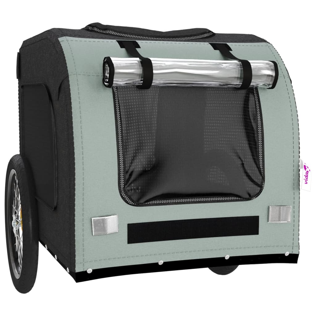 8720845769246_g_en_hd_3 vidaXL Pet Bike Trailer Grey and Black Oxford Fabric&Iron - Image 5