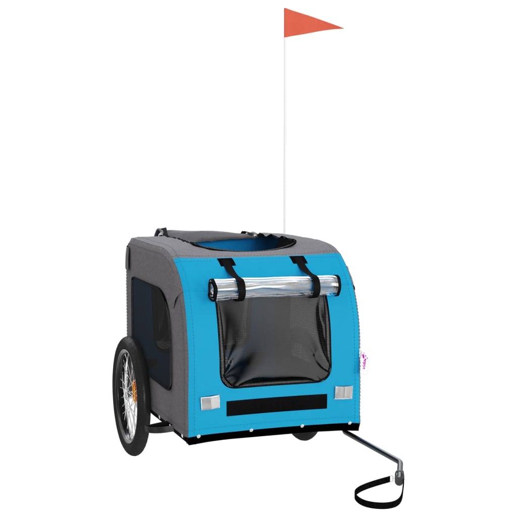 8720845769260_g_en_hd_1 vidaXL Pet Bike Trailer Blue and Grey Oxford Fabric&Iron - Image 3