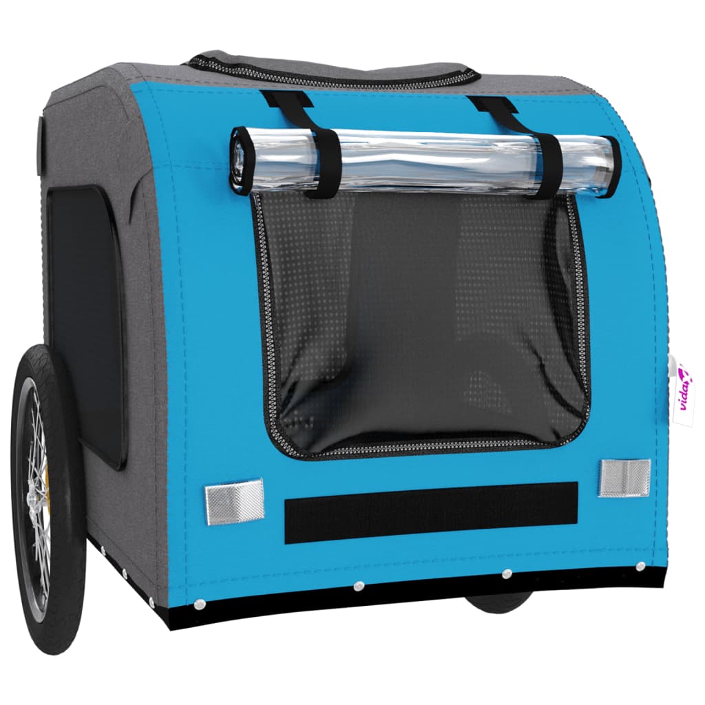 8720845769260_g_en_hd_3 vidaXL Pet Bike Trailer Blue and Grey Oxford Fabric&Iron - Image 5