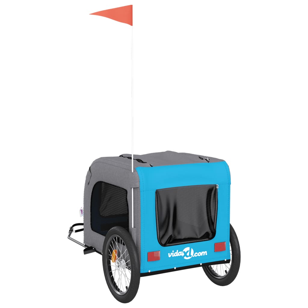 8720845769260_g_en_hd_6 vidaXL Pet Bike Trailer Blue and Grey Oxford Fabric&Iron - Image 8