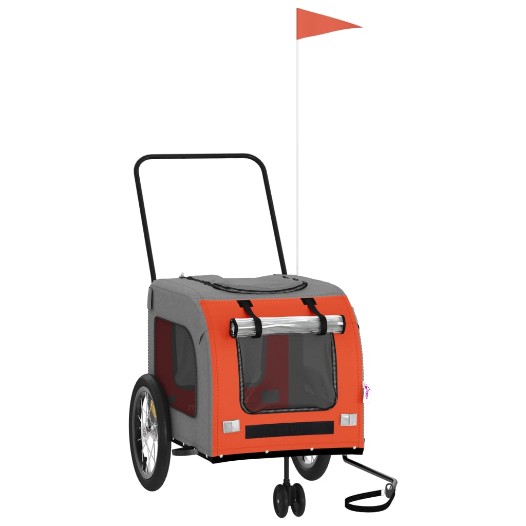 8720845769369_a_en_hd_1 vidaXL Pet Bike Trailer Orange and Grey Oxford Fabric and Iron - Image 2