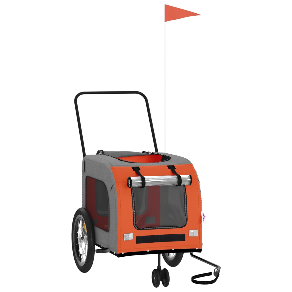 8720845769369_g_en_hd_1 vidaXL Pet Bike Trailer Orange and Grey Oxford Fabric and Iron - Image 3