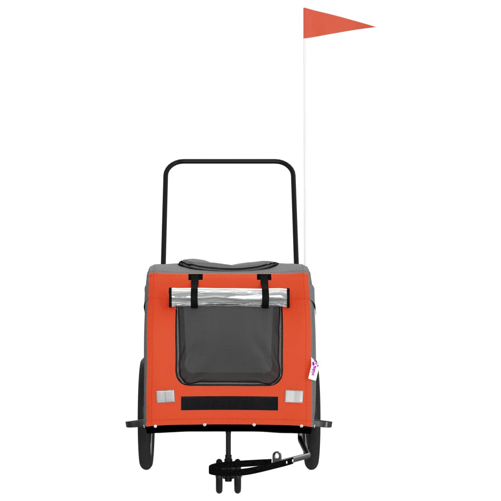8720845769369_g_en_hd_2 vidaXL Pet Bike Trailer Orange and Grey Oxford Fabric and Iron - Image 4