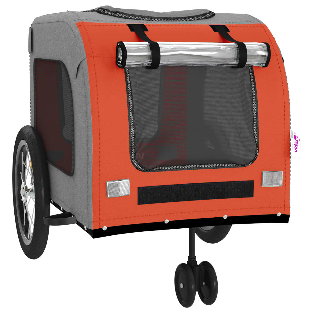 8720845769369_g_en_hd_3 vidaXL Pet Bike Trailer Orange and Grey Oxford Fabric and Iron - Image 5