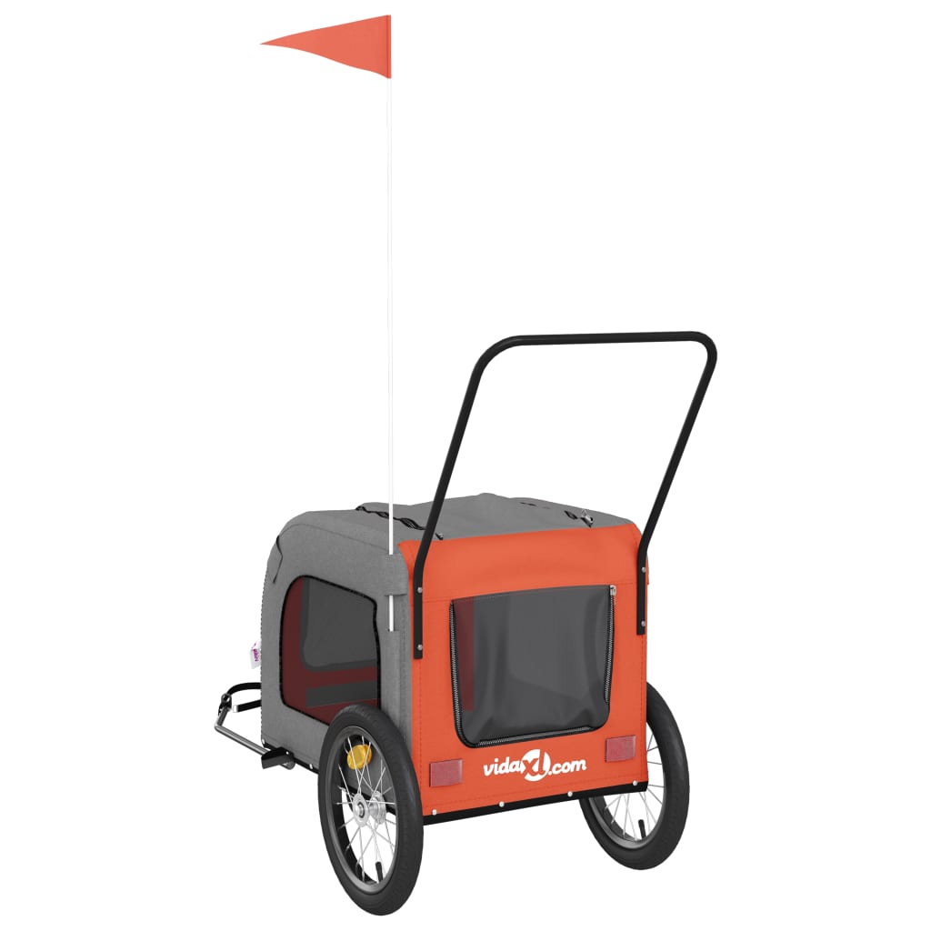 8720845769369_g_en_hd_6 vidaXL Pet Bike Trailer Orange and Grey Oxford Fabric and Iron - Image 8