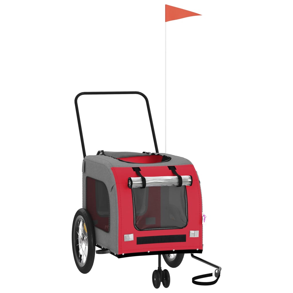 8720845769376_g_en_hd_1 vidaXL Pet Bike Trailer Red and Grey Oxford Fabric and Iron - Image 3