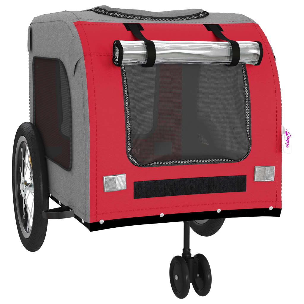 8720845769376_g_en_hd_3 vidaXL Pet Bike Trailer Red and Grey Oxford Fabric and Iron - Image 5