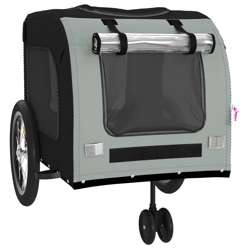 8720845769383_g_en_hd_3 vidaXL Pet Bike Trailer Black and Grey Oxford Fabric and Iron - Image 5