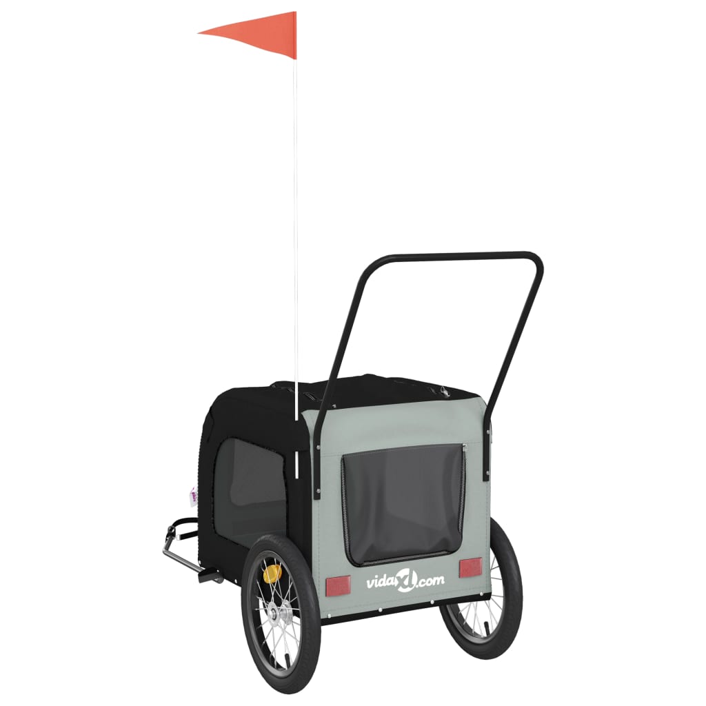 8720845769383_g_en_hd_6 vidaXL Pet Bike Trailer Black and Grey Oxford Fabric and Iron - Image 8