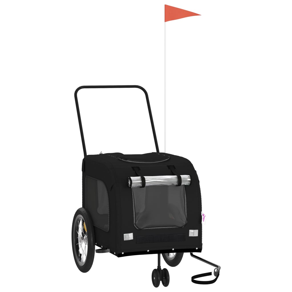 8720845769413_a_en_hd_1 vidaXL Pet Bike Trailer Black Oxford Fabric and Iron - Image 2