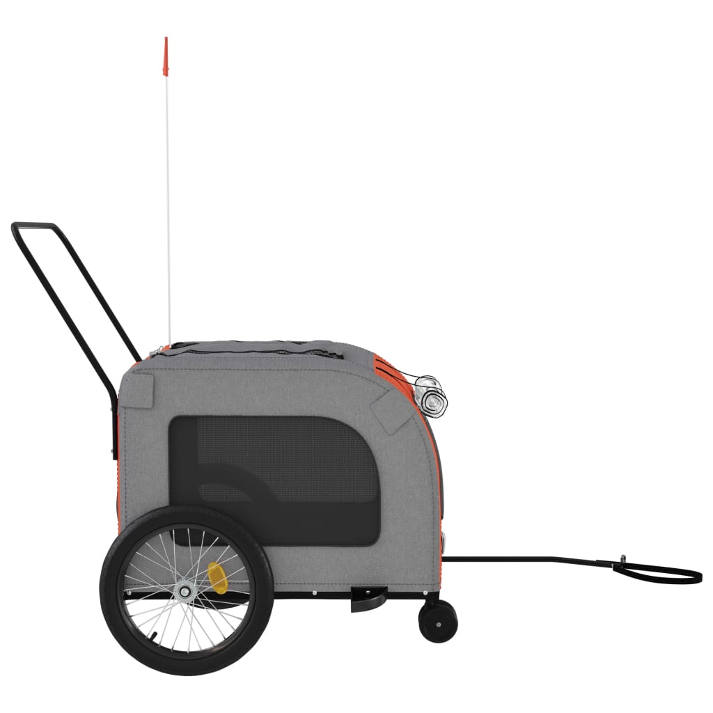 8720845769437_g_en_hd_4 vidaXL Pet Bike Trailer Orange and Grey Oxford Fabric and Iron - Image 6