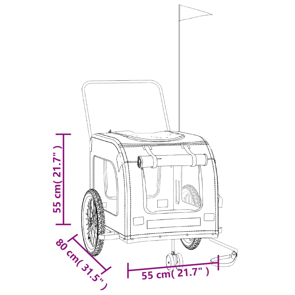 8720845769451_g_en_hd_11 vidaXL Pet Bike Trailer Black and Grey Oxford Fabric and Iron - Image 13