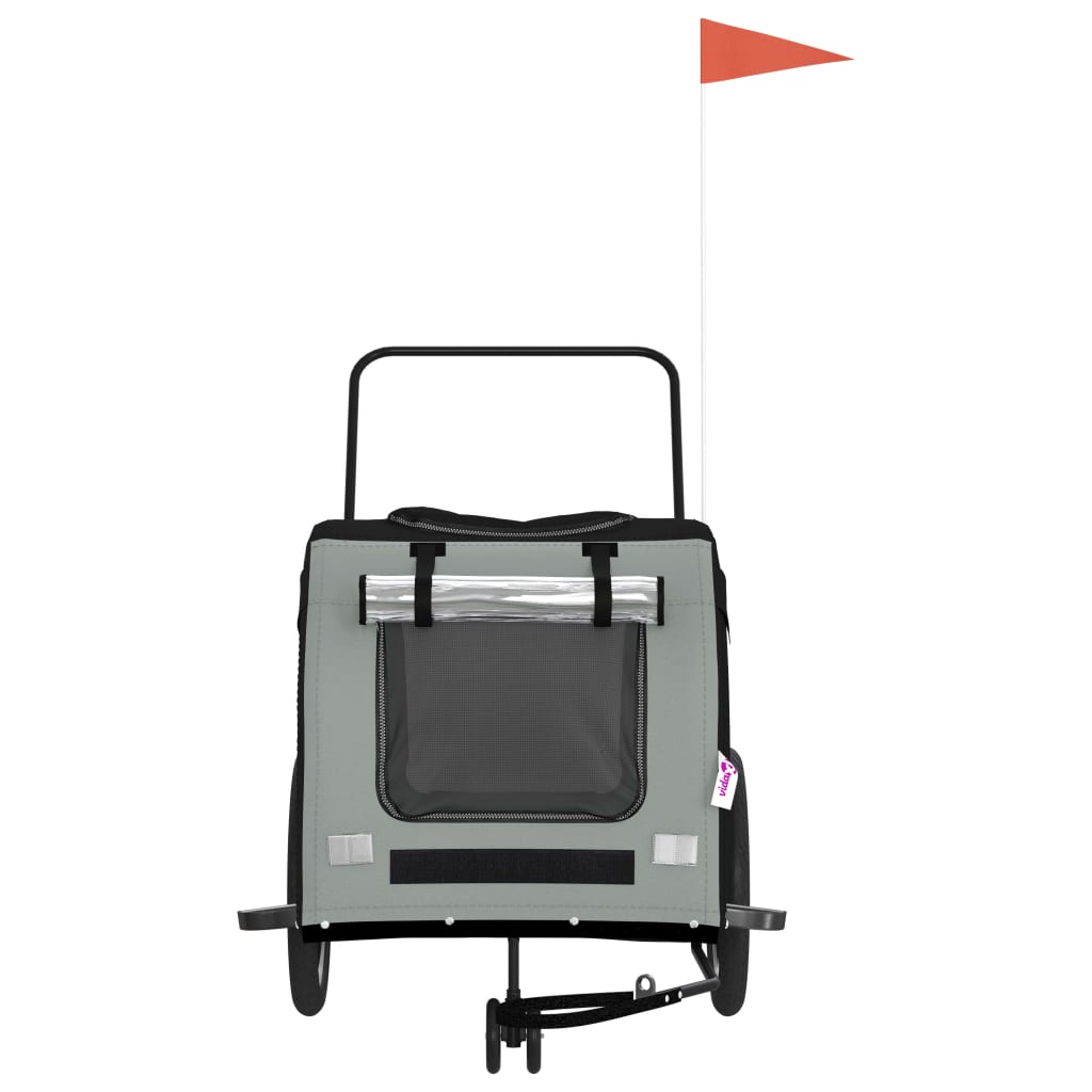 8720845769451_g_en_hd_2 vidaXL Pet Bike Trailer Black and Grey Oxford Fabric and Iron - Image 4