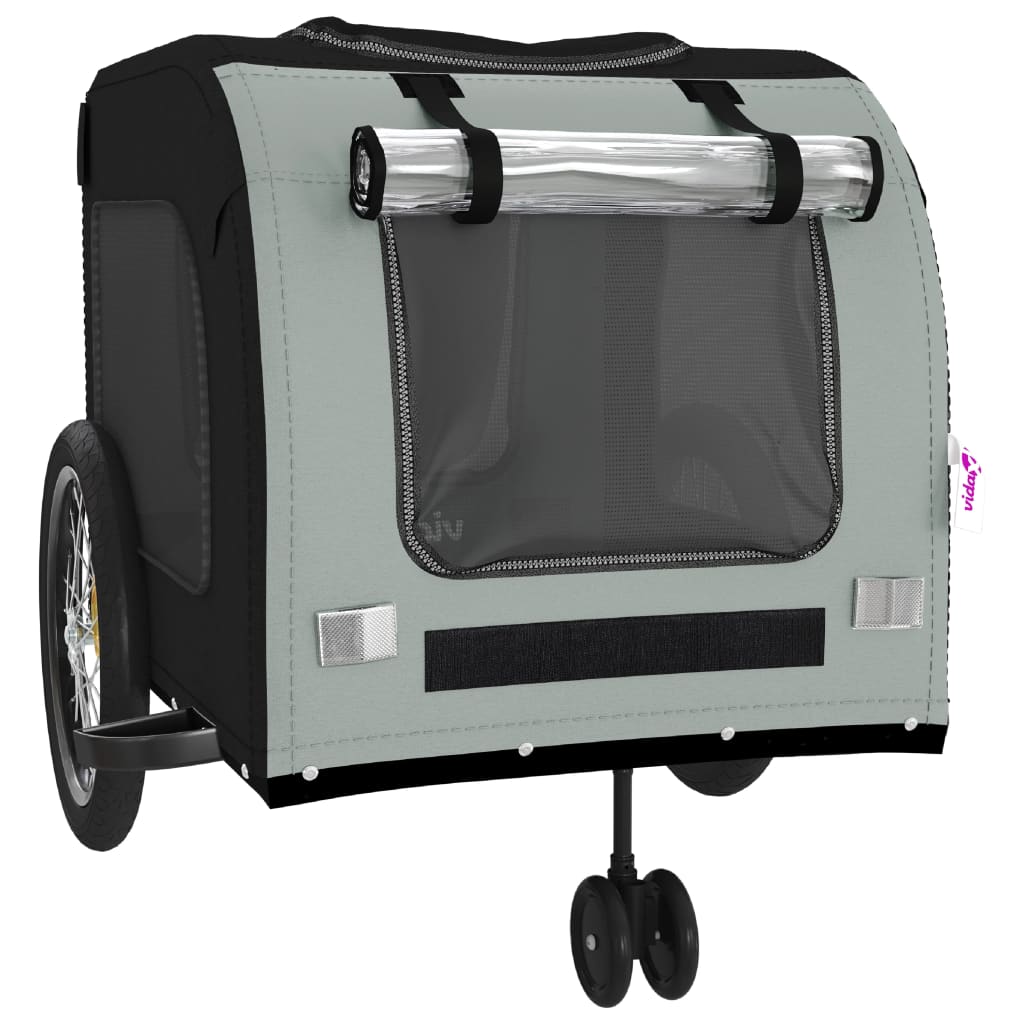 8720845769451_g_en_hd_3 vidaXL Pet Bike Trailer Black and Grey Oxford Fabric and Iron - Image 5