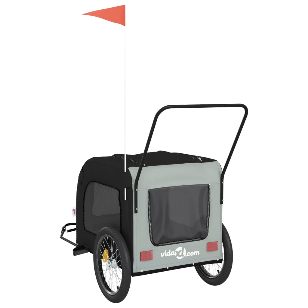 8720845769451_g_en_hd_6 vidaXL Pet Bike Trailer Black and Grey Oxford Fabric and Iron - Image 8